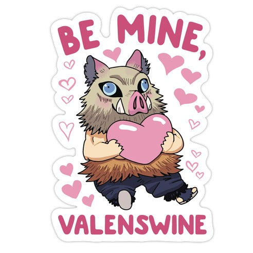 Be Mine, Valenswine Die Cut Sticker