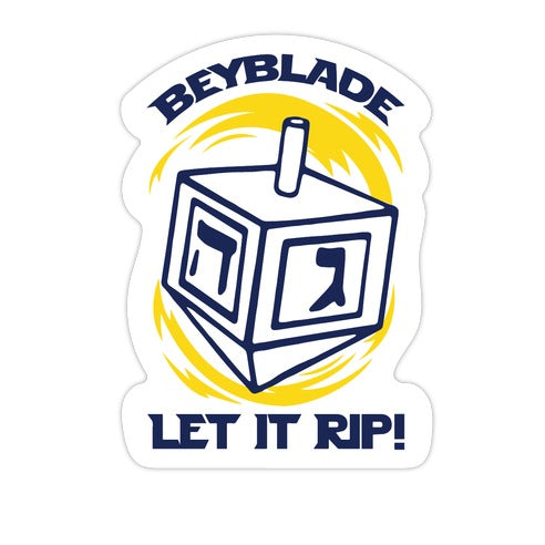 Beyblade Let It Rip Dreidel  Die Cut Sticker