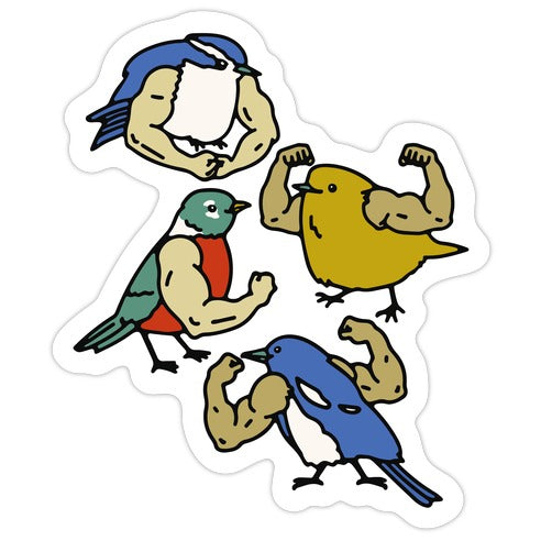 Buff Birds Die Cut Sticker