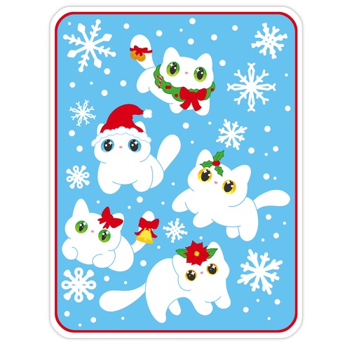 Christmas Cats Pattern Die Cut Sticker