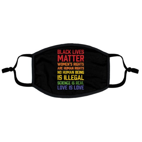 Black Lives Matter List Flat Face Mask