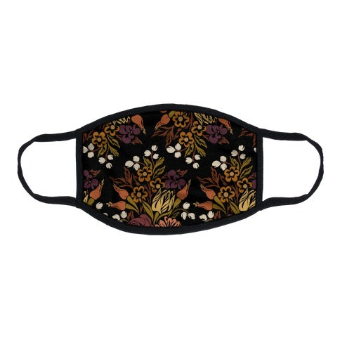 Boho Floral Bouquet Flat Face Mask