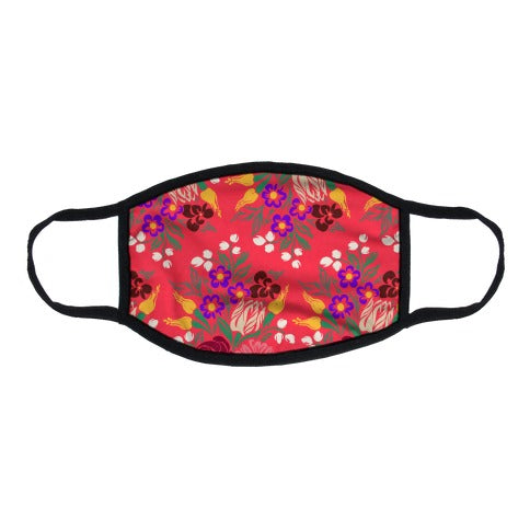Bright Summer Floral Bouquet Flat Face Mask