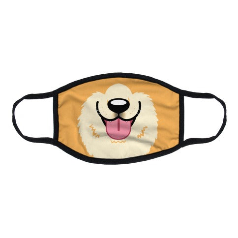 Corgi Mouth Flat Face Mask