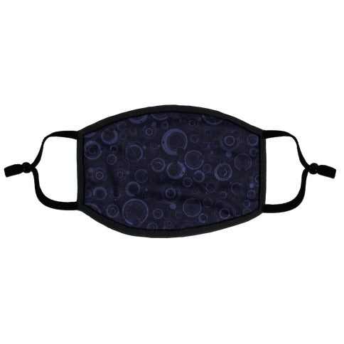 Gallifreyan Text Pattern Flat Face Mask