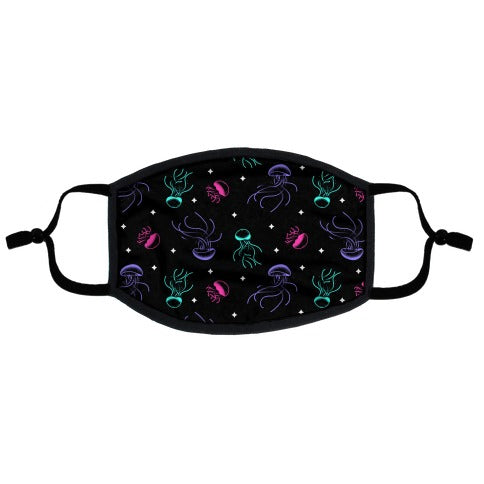 Jellyfish Glow Pattern Flat Face Mask