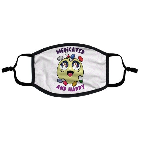 Medicated And Happy Flat Face Mask
