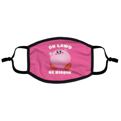 Oh Lawd He Kirbin' Parody Flat Face Mask