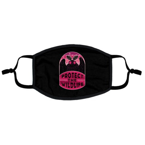 Protect the Wildlife (Mothman) Flat Face Mask