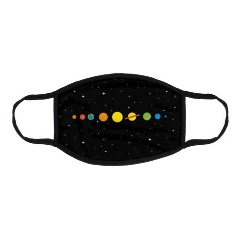 Retro Planets Flat Face Mask