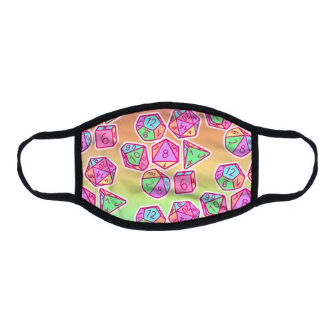 RPG Dice Rainbow Pride Flat Face Mask