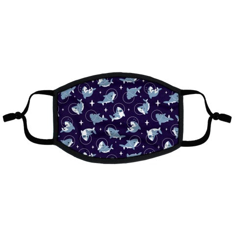 Space Shark Pattern Flat Face Mask