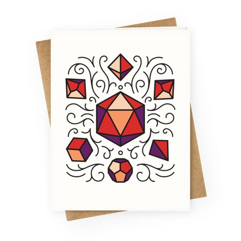 DnD Dice Set Pattern Greeting Card