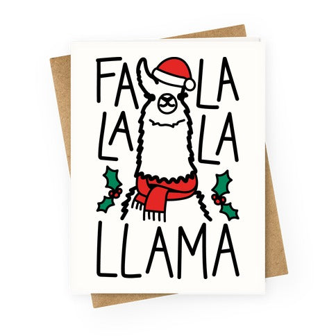 Falalala Llama Greeting Card