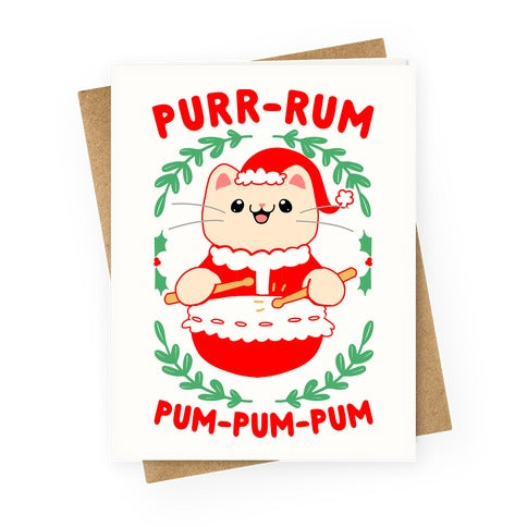 Purr-rum-pum-pum-pum Greeting Card