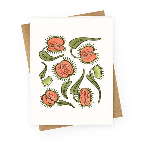Venus Flytrap Vulvas Greeting Card