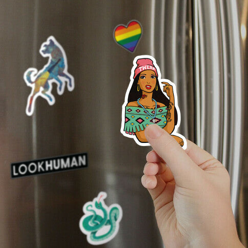 Hipster Pocahontas Magnet