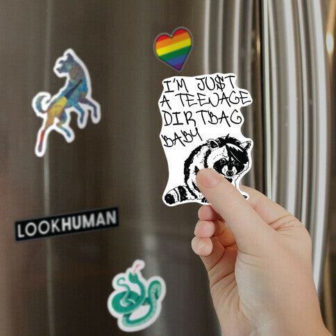 I'm Just a Teenage Dirtbag Baby Emo Raccoon Magnet