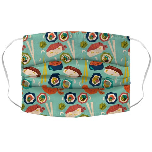 Mid-Century Modern Sushi Pattern Face Mask
