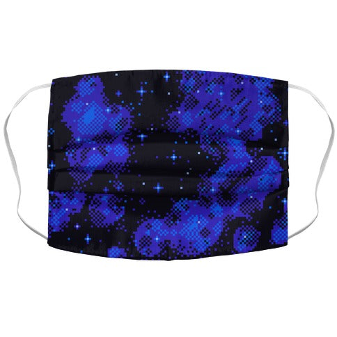 Pixelated Blue Nebula Face Mask