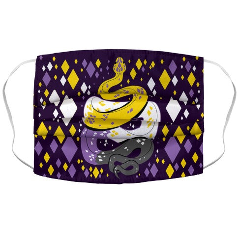 Pride Snakes: Non-binary Face Mask