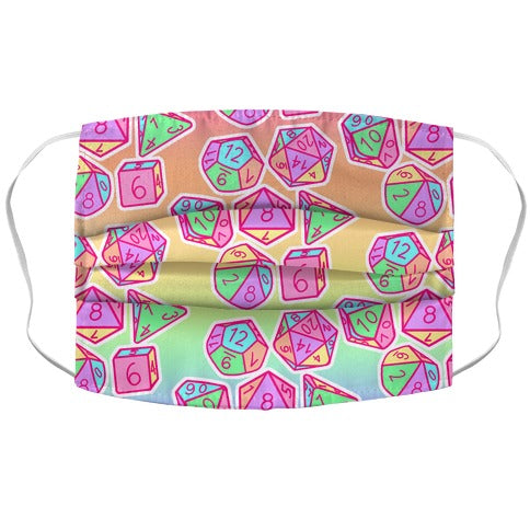 RPG Dice Rainbow Pride Face Mask