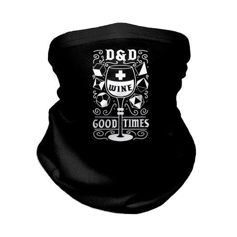 D&D + Wine = Good Times Neck Gaiter
