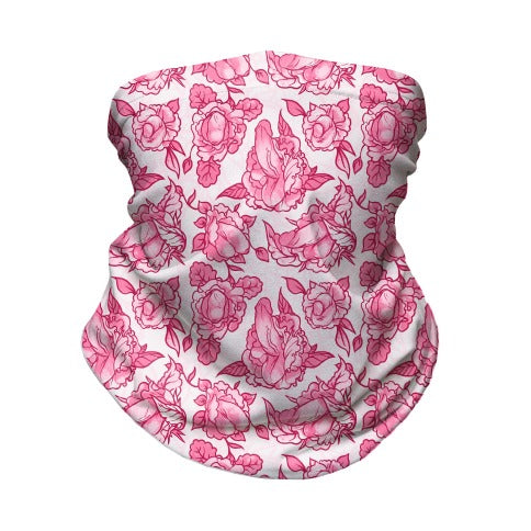 Floral Penis Pattern Pink Neck Gaiter