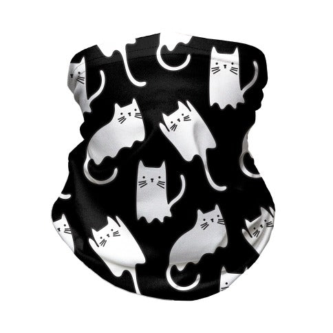 Ghost Cat Pattern Neck Gaiter