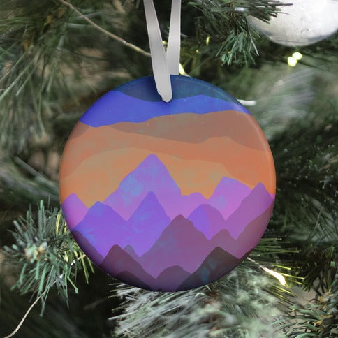 Abstract Mountain Sunset Ornament