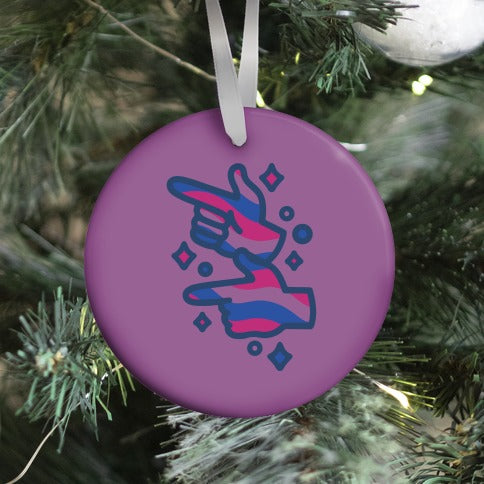 Bisexual Pride Finger Guns Ornament