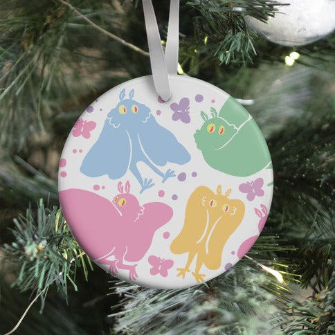 Cute Pastel Mothman Pattern Ornament