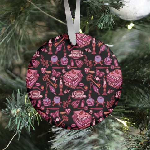 Dark Academia Witch Pattern Ornament
