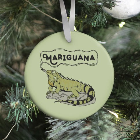 Mariguana Marijuana Iguana Ornament