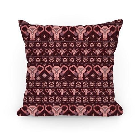 Uterus Sweater Pattern Pillow