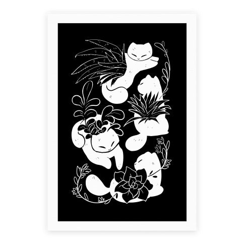 Succulent Cats Poster