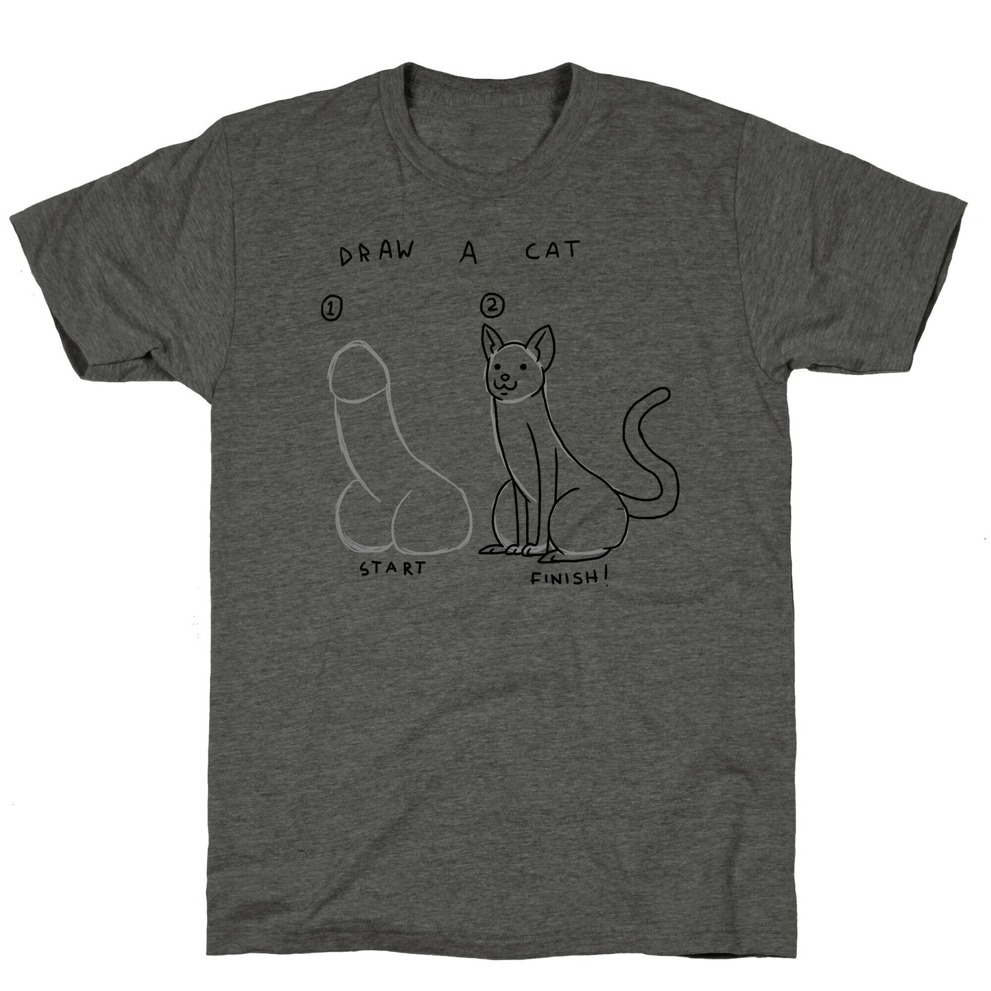 How To Draw a Cat Unisex Triblend Tee