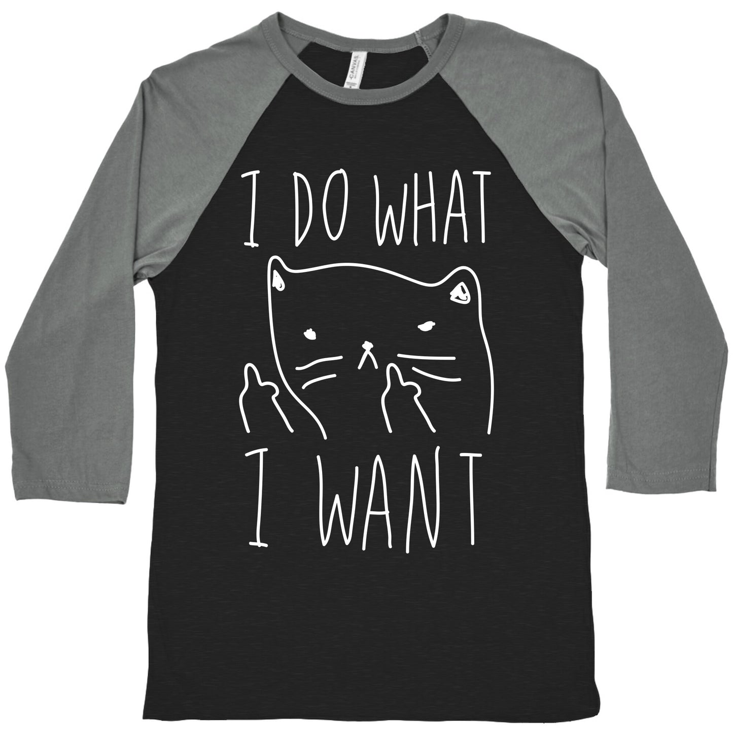I Do What I Want Cat Baseball Tee