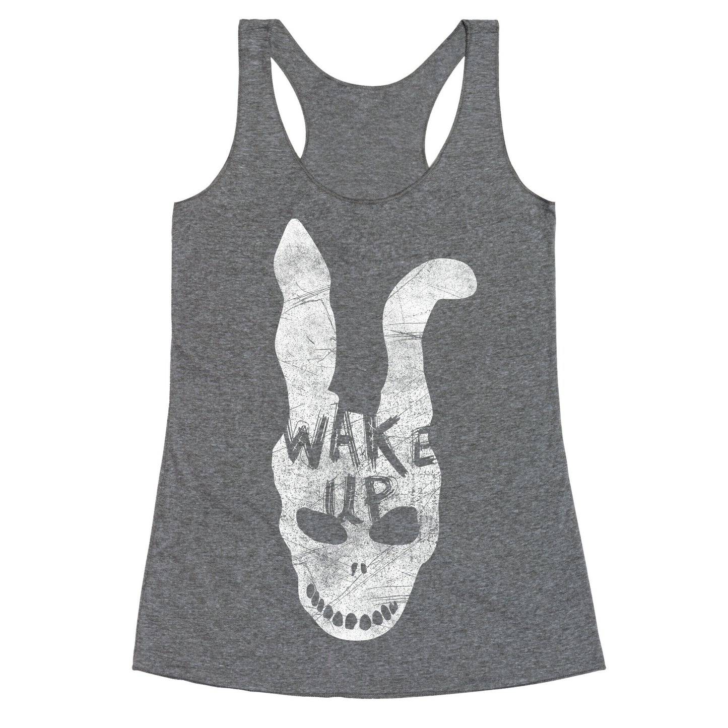 Donnie Darko Wake Up Frank Mask Racerback Tank