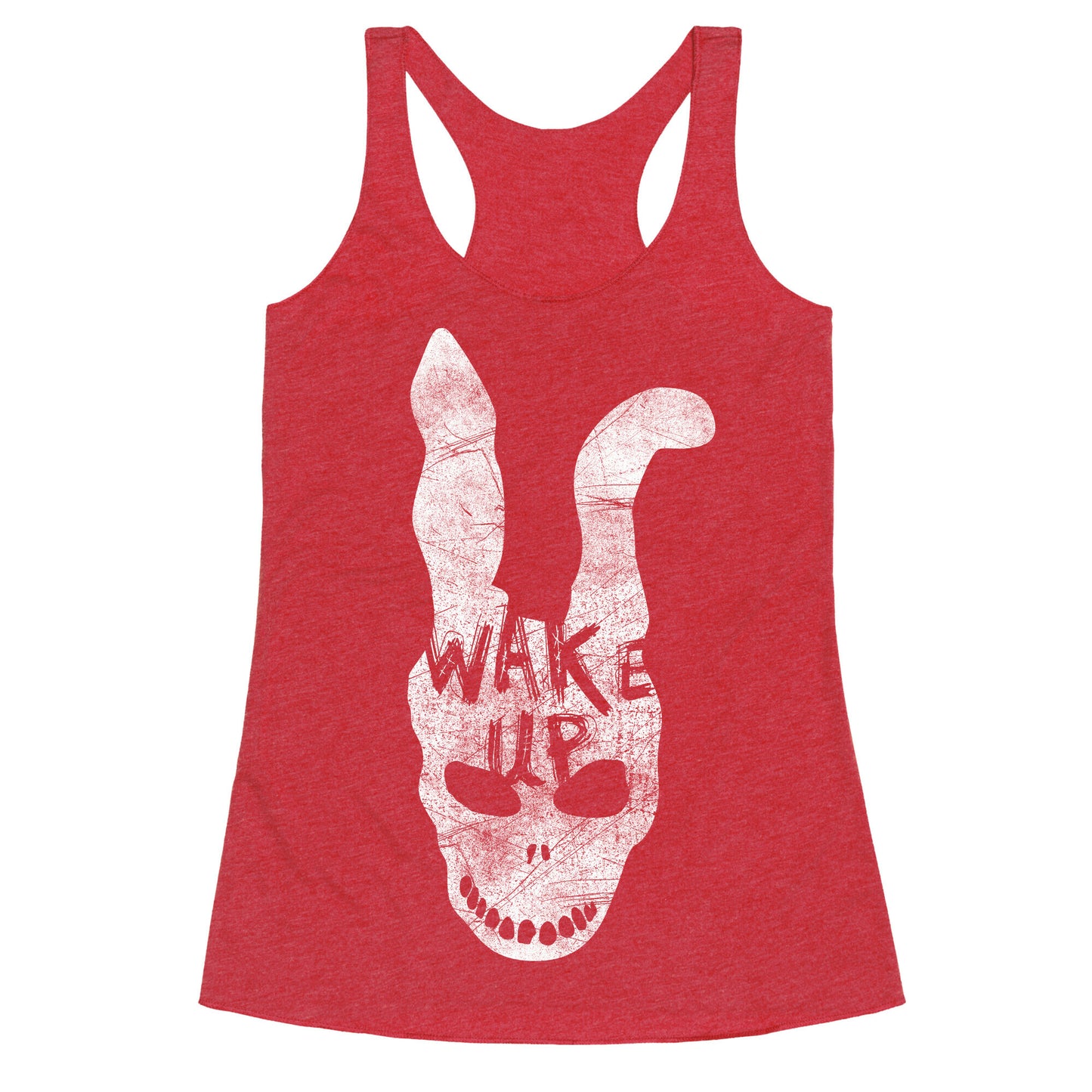 Donnie Darko Wake Up Frank Mask Racerback Tank