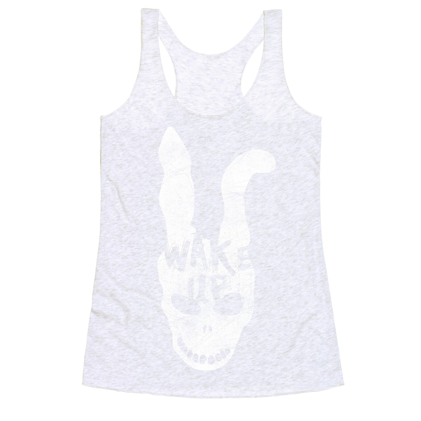 Donnie Darko Wake Up Frank Mask Racerback Tank
