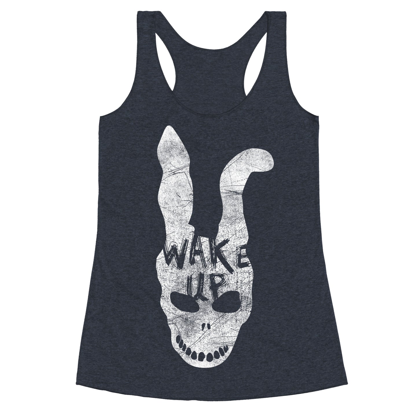 Donnie Darko Wake Up Frank Mask Racerback Tank