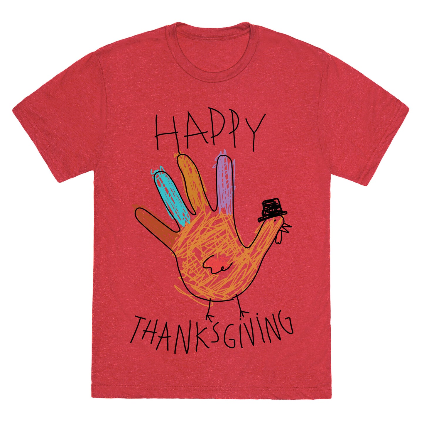 Happy Thanksgiving Hand Turkey Unisex Triblend Tee