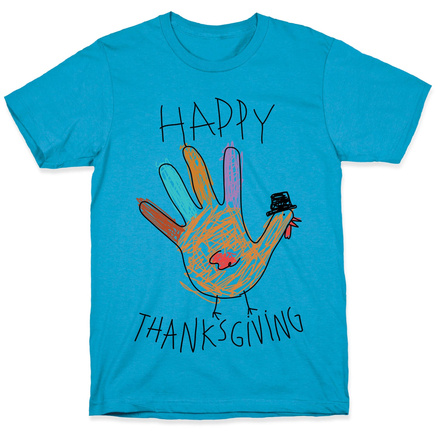 Happy Thanksgiving Hand Turkey Unisex Triblend Tee