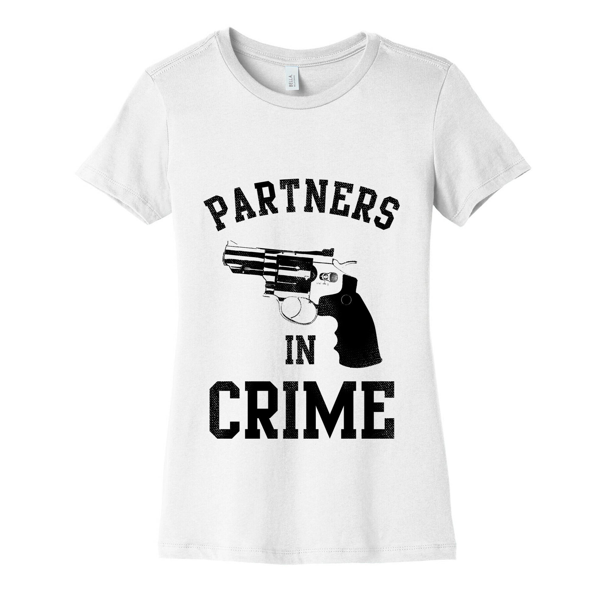 Partners in Crime! (Neon Yellow Left) Women's Cotton Tee