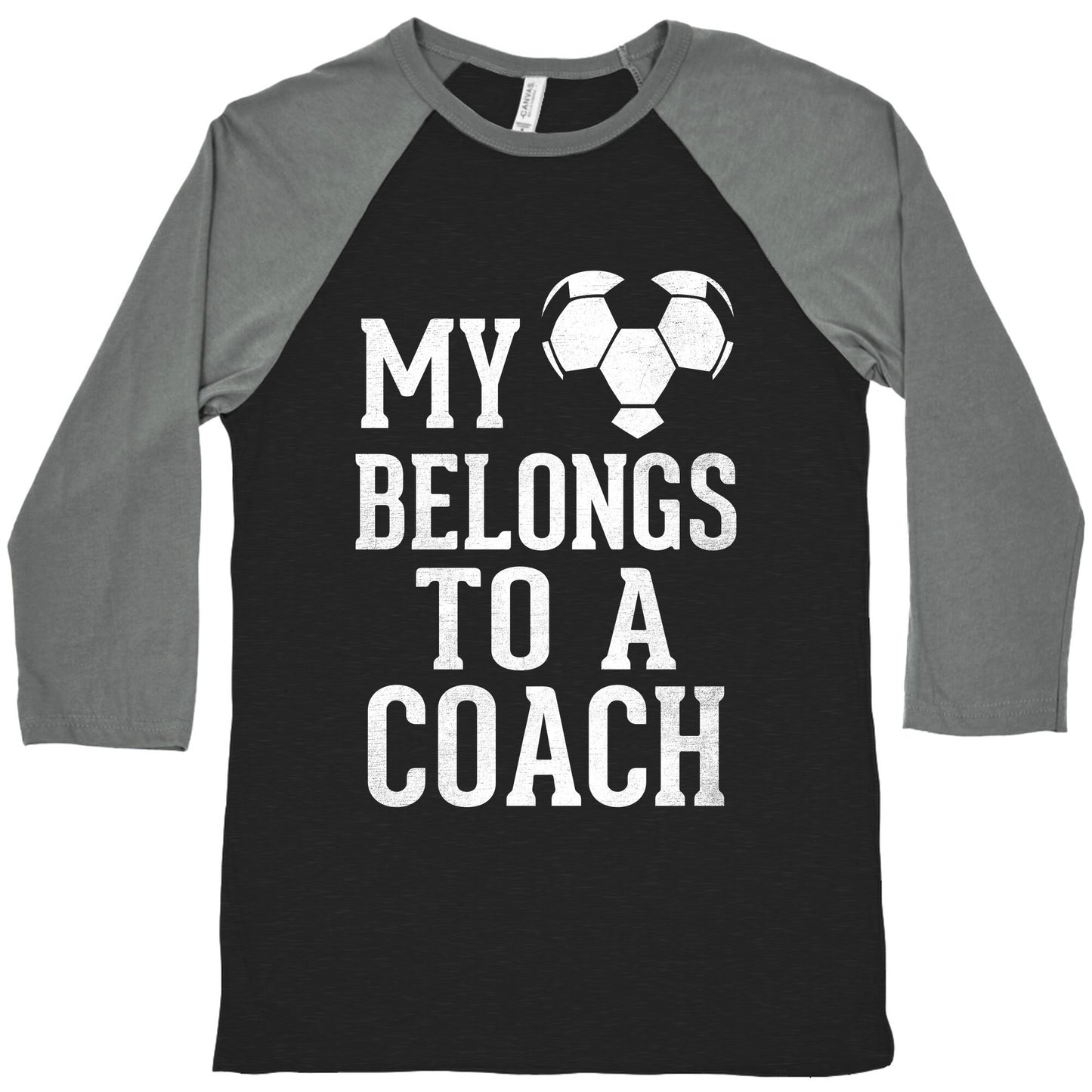 My Heart Belongs To A Soccer Coach (Dark Tank) Baseball Tee