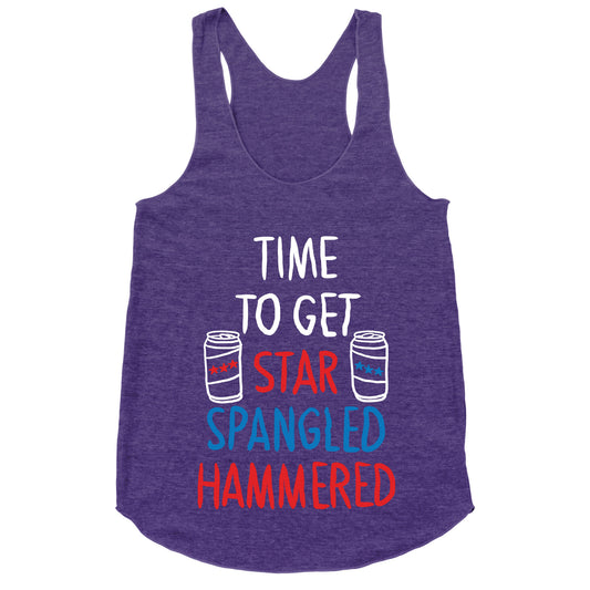 Time to Get Star Spangled Hammered Racerback Tank
