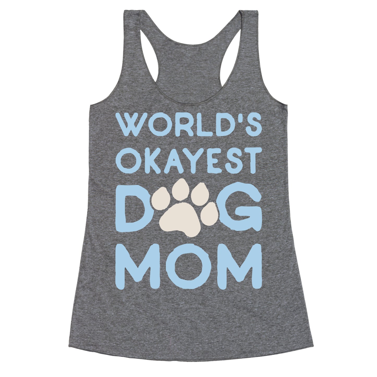 World's Okayest Dog Mom Racerback Tank