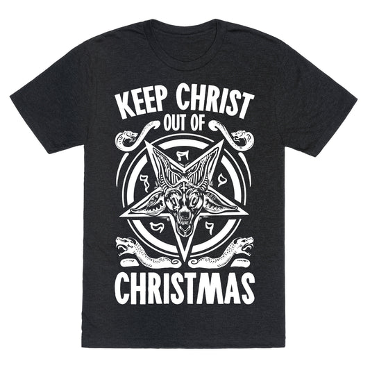 Keep Christ Out of Christmas Baphomet  Unisex Triblend Tee