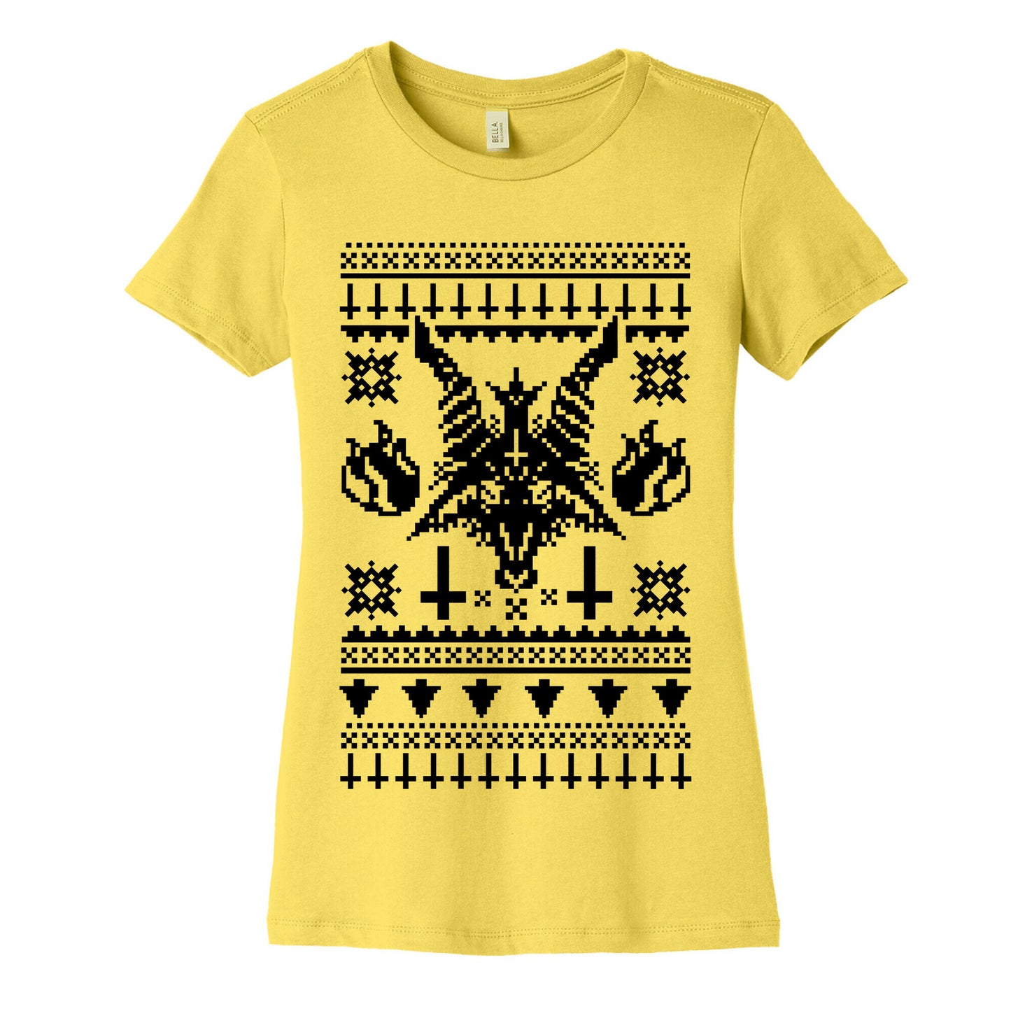 Baphomet Ugly Christmas Sweater Women's Cotton Tee